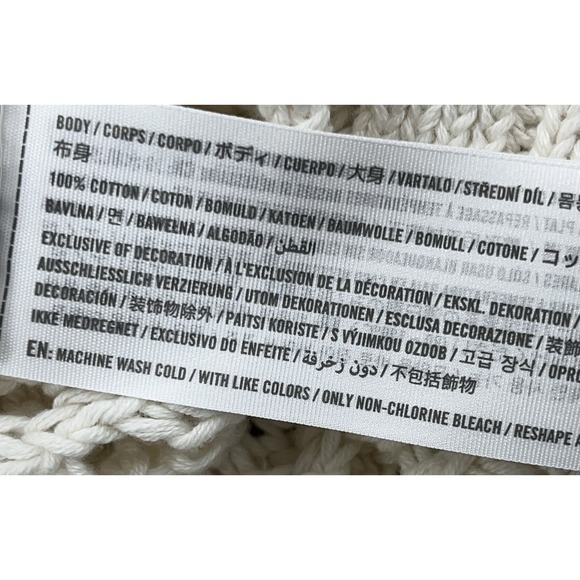 Abercrombie & Fitch Sweater Vest Women L Ivory Cream Open Knit Preppy Cottage - Picture 4 of 6